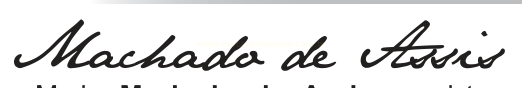 Assinatura manuscrita de Machado de Assis em fundo branco.