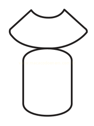 Desenho de um cilindro com um tronco de cone invertido acima.