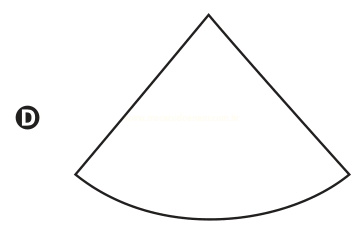 Figura triangular de vértice para cima com base curva arqueada, identificada pela letra D.
