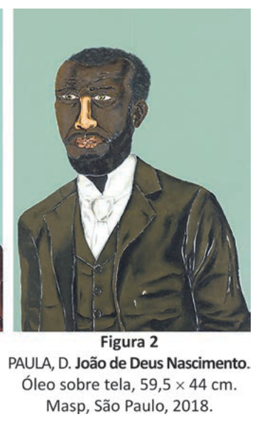 Pintura de retrato de um homem negro de terno escuro e gravata sobre fundo verde-água.