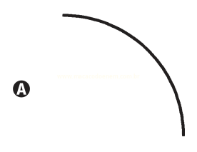 Curva preta descendente, que começa quase horizontal e cai até ficar quase vertical, identificada pela letra A.