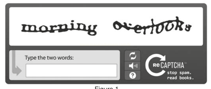Tela de verificação reCAPTCHA com duas palavras distorcidas e campo para digitá-las.